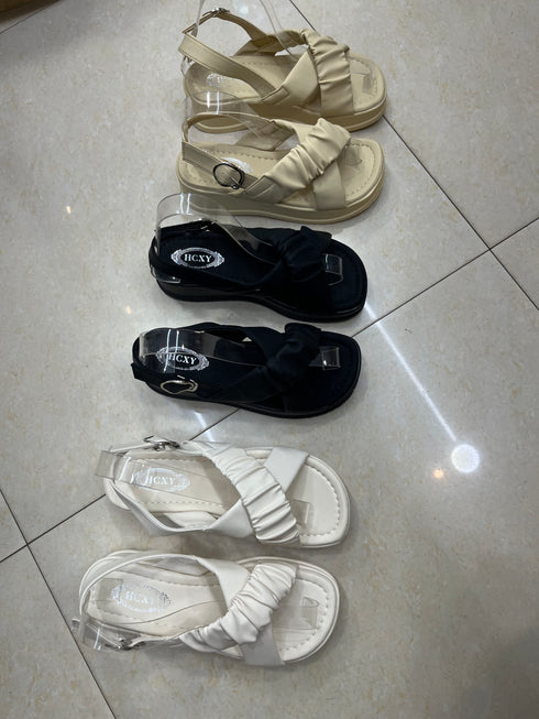 Spring Chic Cross Strap Buckle Sandals